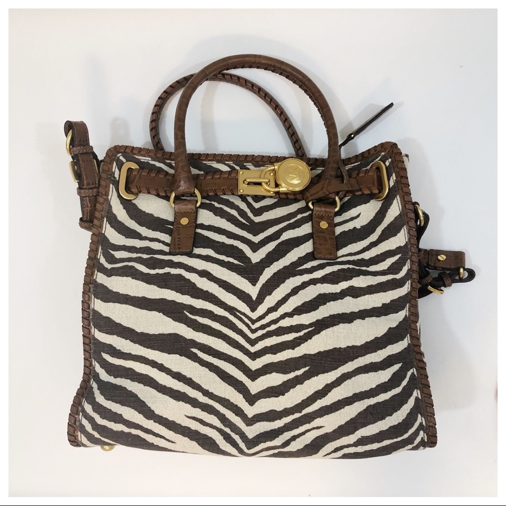 Michael Kors Zebra Large Hamilton Purse Bag - Picture 3 of 8
